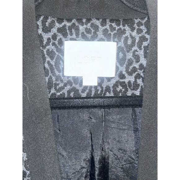 Ann Taylor Loft Gray And Black Animal Print One Button Blazer Size 4 - Picture 4 of 5